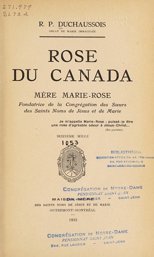 Cover for Rose du Canada