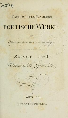 Cover for Poetische Werke.