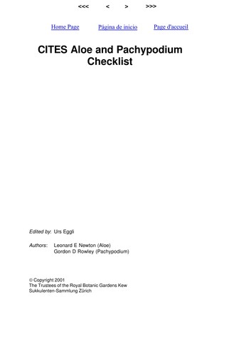 Cover for CITES Aloe and Pachypodium checklist