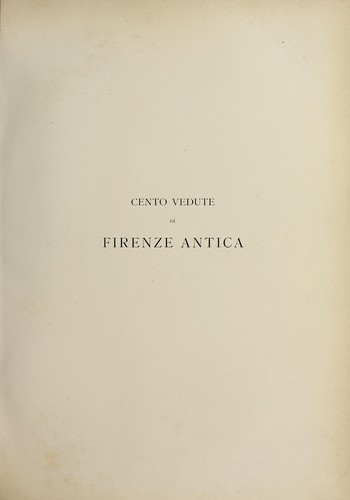 Cover for Cento vedute di Firenze antica