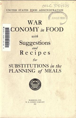 Cover for War economy in food