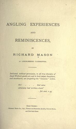 Cover for Angling experiences and reminiscences.