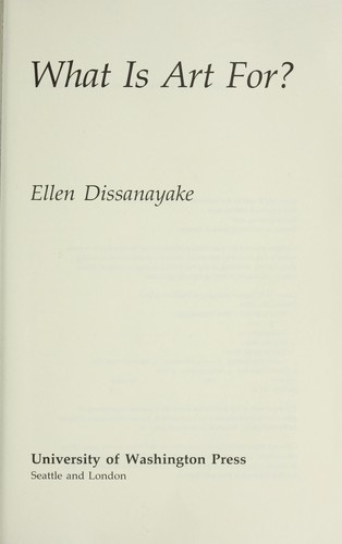 Cover for What is art for?