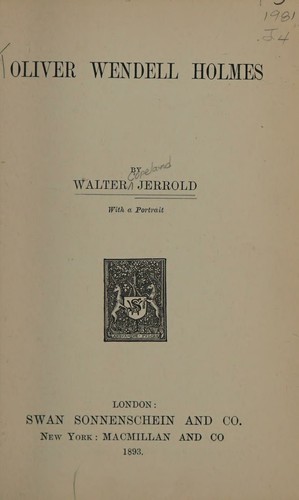 Cover for Oliver Wendell Holmes
