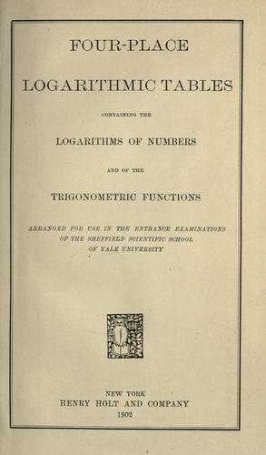 Cover for Four place logarithmic tables