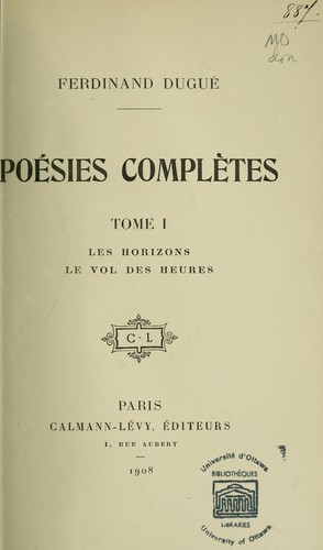 Cover for Poésies complètes
