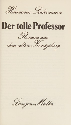 Cover for Der tolle Professor