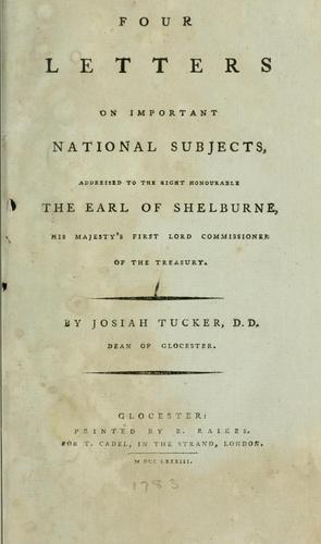 Cover for Four letters on important national subjects