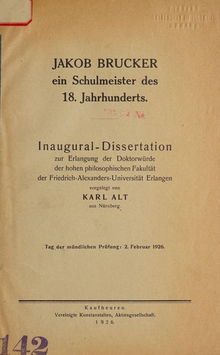 Cover for Jakob Brucker