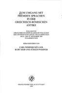 Cover for Zum Umgang mit fremden Sprachen in der griechisch-römischen Antike