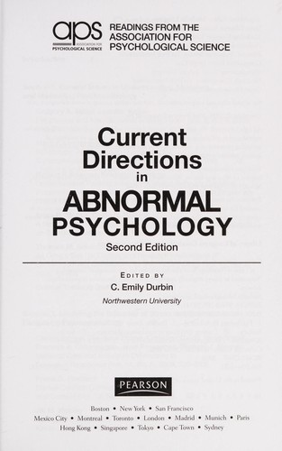 Cover for Current directions in abnormal psychology