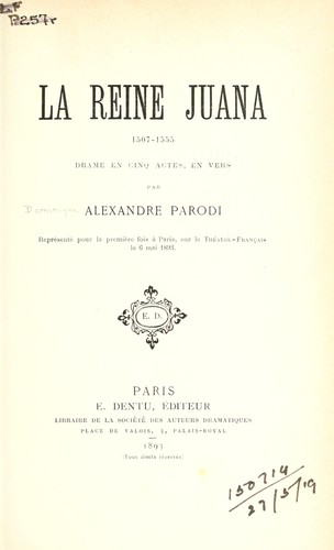 Cover for La reine Juana, 1507-1555