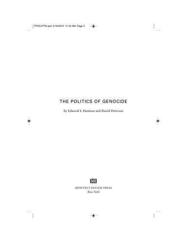 Cover for The politics of genocide