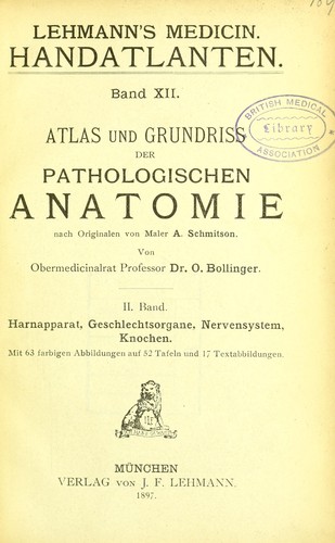 Cover for Atlas und Grundriss der pathologischen Anatomie