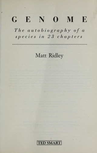 Cover for GENOME The Autobiography of a Species in 23 Chapters