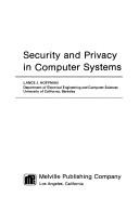Cover for Security and privacy in computer systems.