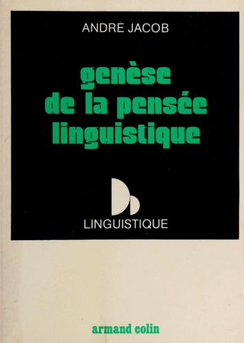 Cover for Genèse de la pensée linguistique