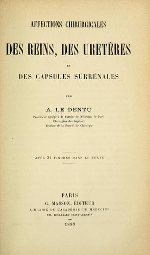 Cover for Affections chirurgicales des reins, des uretères et des capsules surrénales