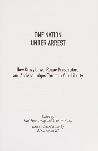 Cover for One nation under arrest