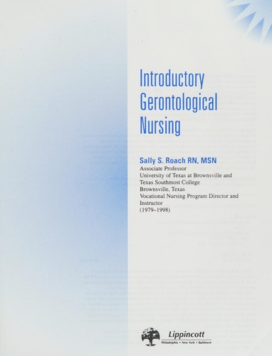 Cover for Introductory gerontological nursing