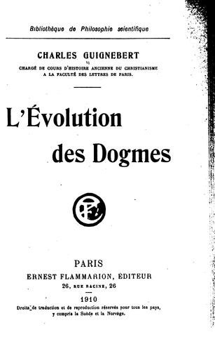 Cover for L' évolution des dogmes.