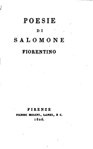 Cover for Poesie
