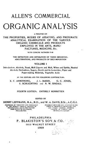 Cover for Commercial Organic Analysis