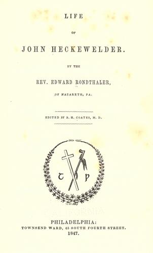 Cover for Life of John Heckewelder.