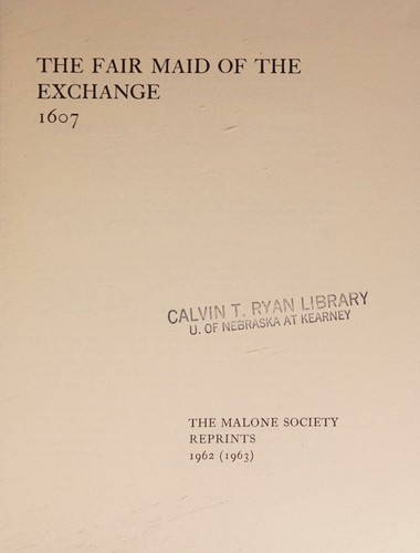 Cover for The fair maid of the exchange