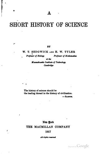 Cover for short history of science