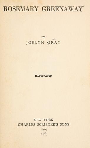 Cover for Rosemary Greenaway.