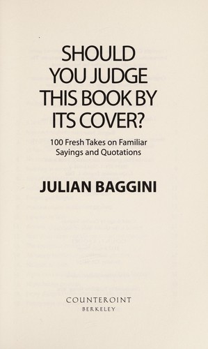 Cover for Should you judge this book by its cover?