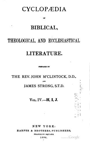 Cover for Cyclopædia of Biblical, theological, and ecclesiastical literature.