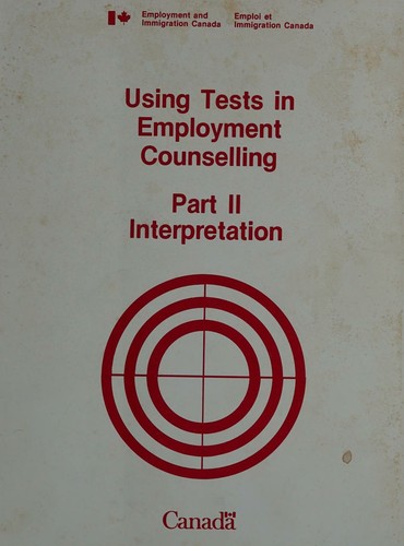 Cover for Using tests in employment counselling
