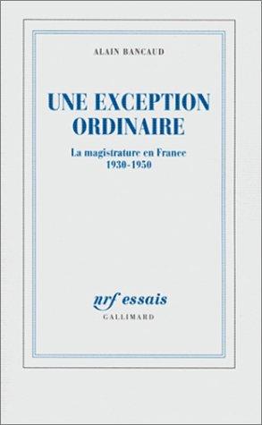 Cover for Une exception ordinaire