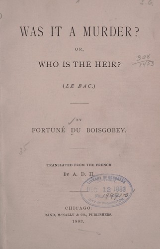 Cover for Was it a murder?