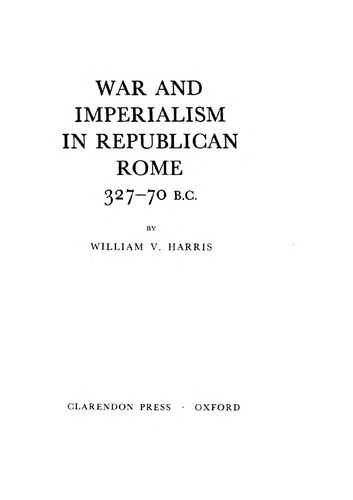 Cover for War and imperialism in Republican Rome, 327-70 B.C.