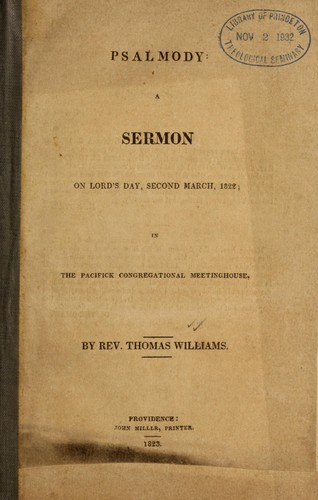 Cover for Psalmody