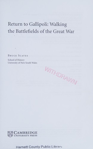 Cover for RETURN TO GALLIPOLI: WALKING THE BATTLEFIELDS OF THE GREAT WAR.