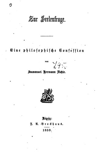 Cover for Zur seelenfrage.