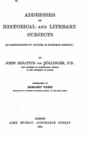 Cover for Addresses on Historical and Literary Subjects