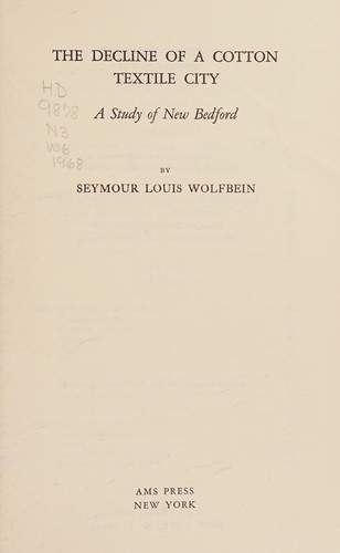 Cover for The decline of a cotton textile city