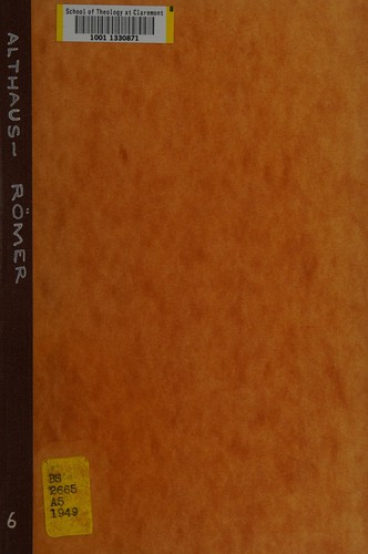 Cover for Der Brief an die Roemer