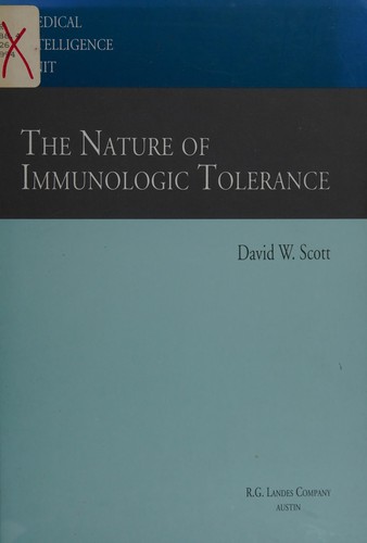 Cover for The nature of immunologic tolerance