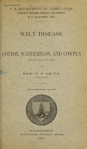 Cover for Wilt disease of cotton, watermelon, and cowpea