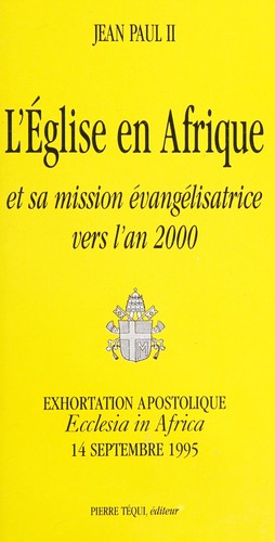 Cover for L'Église en Afrique et sa mission évangélisatrice vers l'an 2000