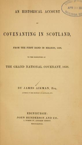 Cover for historical account of covenanting in Scotland