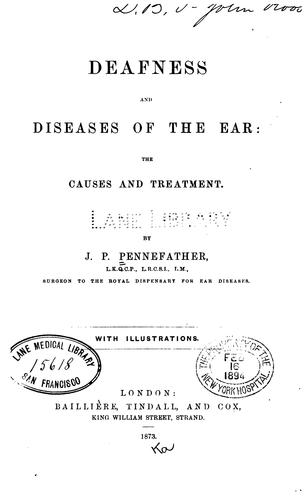 Cover for Deafness and diseases of the ear