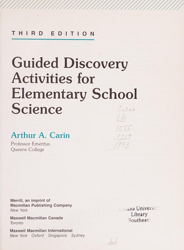 Cover for Guided discovery activities for elementary school science