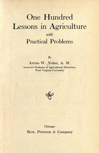 Cover for One hundred lessons in agriculture